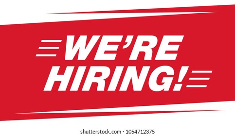 we are hiring banner layout design, vector illustration