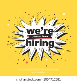 we are hiring banner layout design, vector illustration