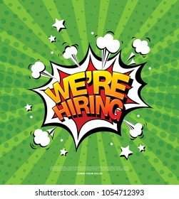we are hiring banner layout design, vector illustration