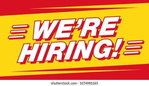we are hiring banner layout design, vector illustration