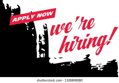we are hiring banner layout design, vector illustration