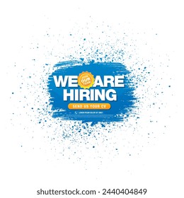 we are hiring banner layout design, vector illustration