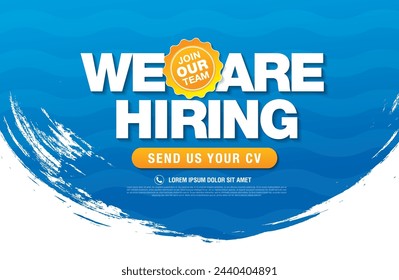 we are hiring banner layout design, vector illustration