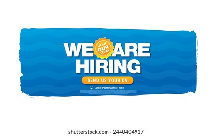 we are hiring banner layout design, vector illustration
