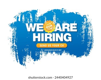 we are hiring banner layout design, vector illustration