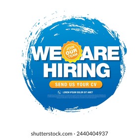 we are hiring banner layout design, vector illustration
