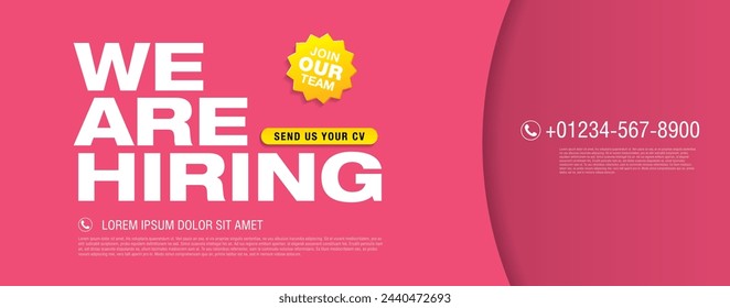 Wir stellen Banner Layout Design, Vektor-Illustration ein