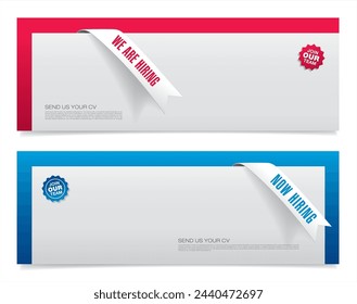 we are hiring banner layout design, vector illustration
