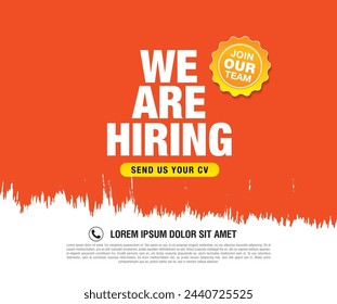 we are hiring banner layout design, vector illustration