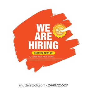 we are hiring banner layout design, vector illustration