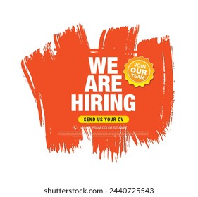 we are hiring banner layout design, vector illustration