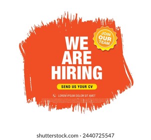 we are hiring banner layout design, vector illustration