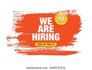 we are hiring banner layout design, vector illustration