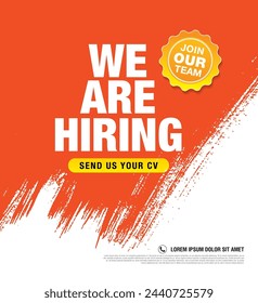 we are hiring banner layout design, vector illustration