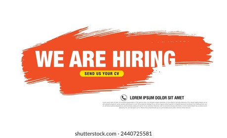 we are hiring banner layout design, vector illustration