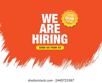 we are hiring banner layout design, vector illustration