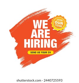 we are hiring banner layout design, vector illustration