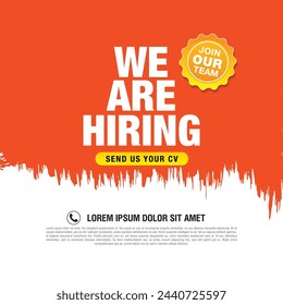 we are hiring banner layout design, vector illustration