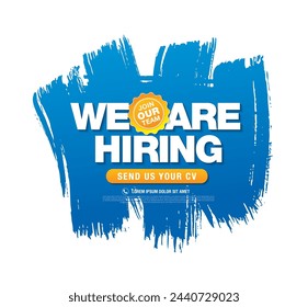 we are hiring banner layout design, vector illustration