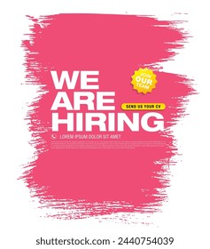 we are hiring banner layout design, vector illustration