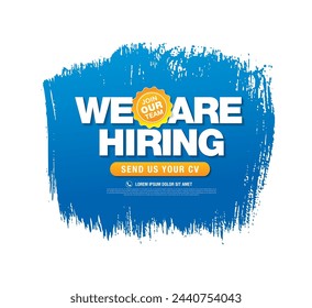 we are hiring banner layout design, vector illustration