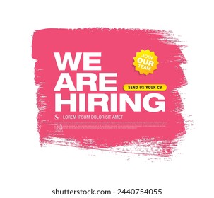 we are hiring banner layout design, vector illustration