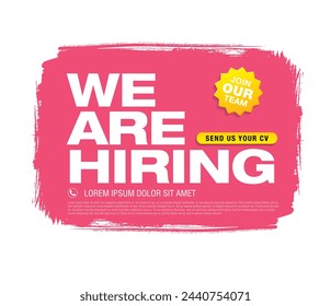 we are hiring banner layout design, vector illustration