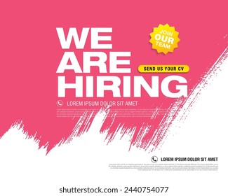 we are hiring banner layout design, vector illustration