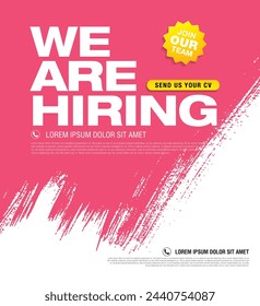 we are hiring banner layout design, vector illustration