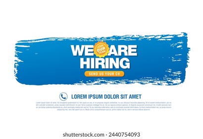 we are hiring banner layout design, vector illustration