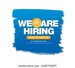 we are hiring banner layout design, vector illustration