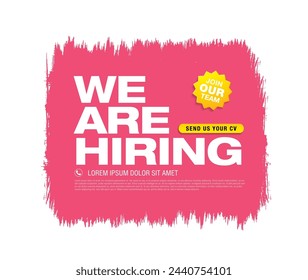 we are hiring banner layout design, vector illustration