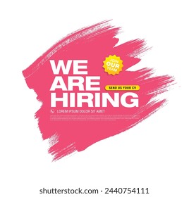 we are hiring banner layout design, vector illustration