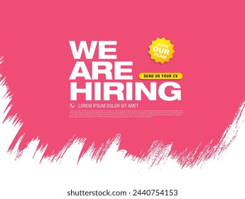 we are hiring banner layout design, vector illustration