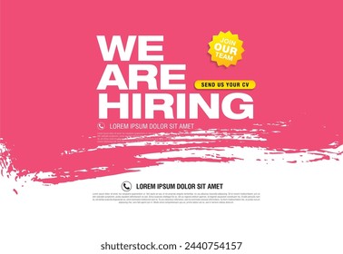 we are hiring banner layout design, vector illustration