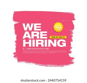 we are hiring banner layout design, vector illustration