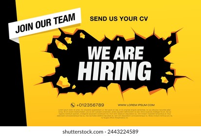 we are hiring banner layout design, vector illustration
