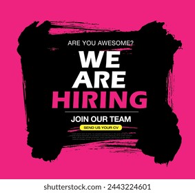 we are hiring banner layout design, vector illustration
