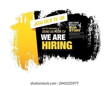 we are hiring banner layout design, vector illustration