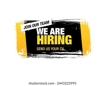 we are hiring banner layout design, vector illustration