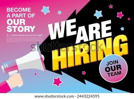we are hiring banner layout design, vector illustration
