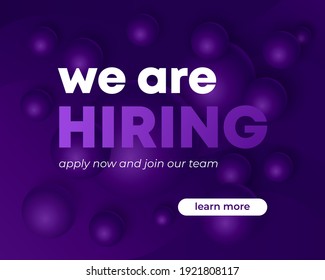 We are hiring banner, recruiting concept, vector design