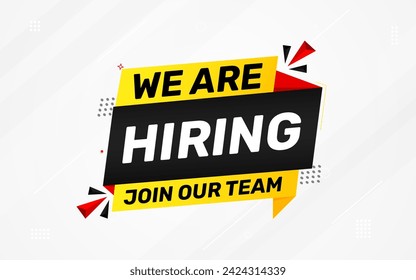 We are hiring banner template, Hiring Banner for business, marketing and advertising. Vector illustration.