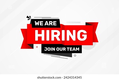 We are hiring banner template, Hiring Banner for business, marketing and advertising. Vector illustration.