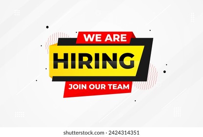 We are hiring banner template, Hiring Banner for business, marketing and advertising. Vector illustration.