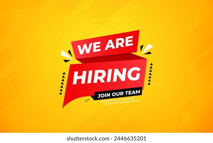 We are hiring banner template, Hiring Banner for business, marketing and advertising. Vector illustration.
