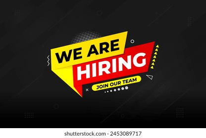 We are hiring banner template, Hiring Banner for business, marketing and advertising. Vector illustration