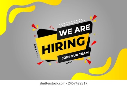 We are hiring banner template, Hiring Banner for business, marketing and advertising. Vector illustration.
