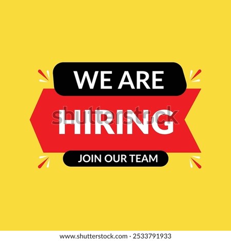 We Are Hiring Banner Template. Business Recruiting Concept.