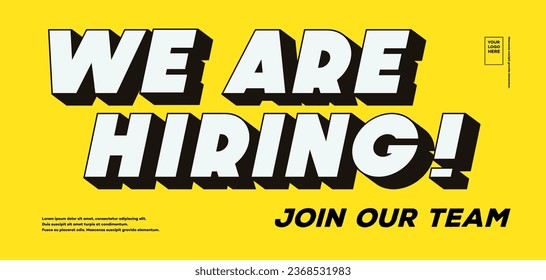 We are hiring banner trendy typography